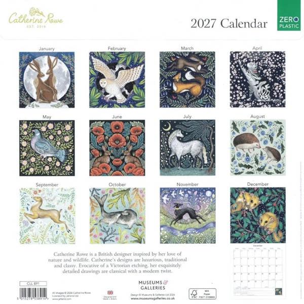 Catherine Rowe Calendar 2027, Wall Calendars, Month To View, Art, Gift