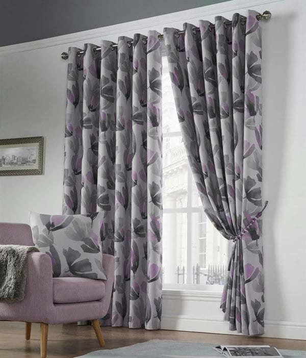 Alan Symonds Amsterdam Floral Fully Lined Blackout Eyelet Curtains