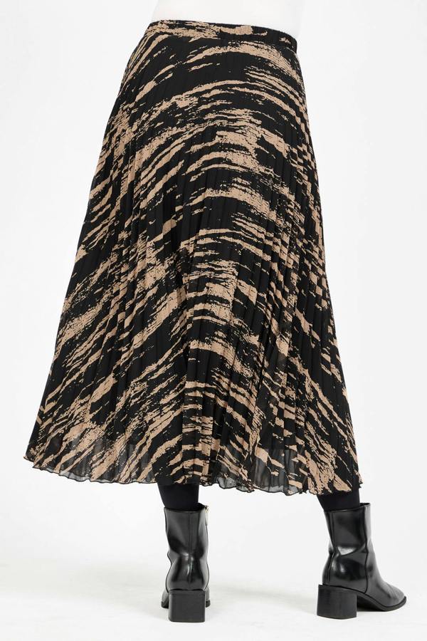 Mudflower Printed Pleated Midi Skirt