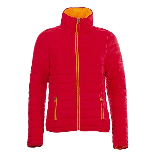 SOLS Womens Ride Padded Water Repellent Jacket - Red