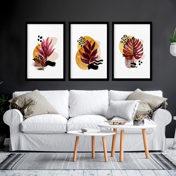 Framed prints living room | set of 3 framed wall art