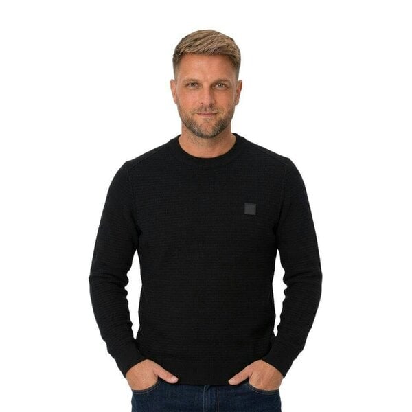 BOSS Anion Piqué Knit Jumper Black