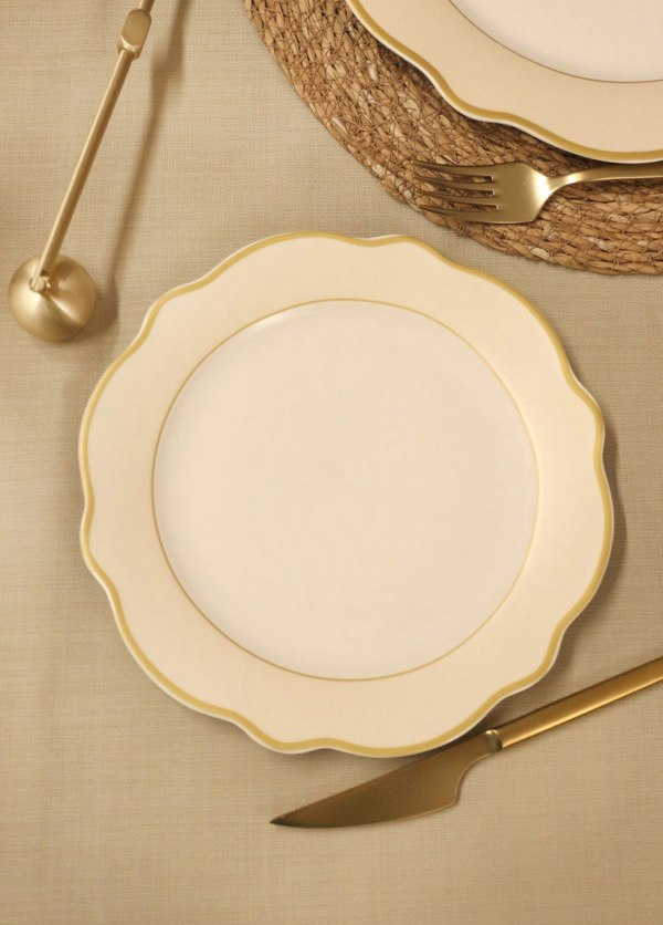 Rozi Jaswely Collection Porcelain Side Plates, Set of 6 (Cream)