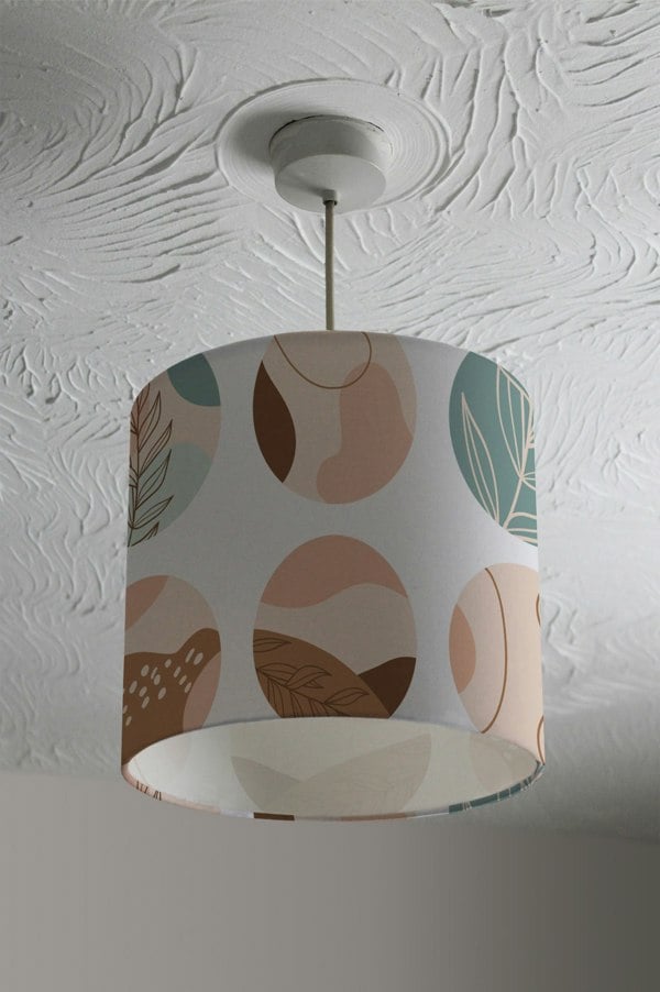 Benjamin Tate Design Round texture and floral icons in pastel colours (Ceiling & Lamp Shade)