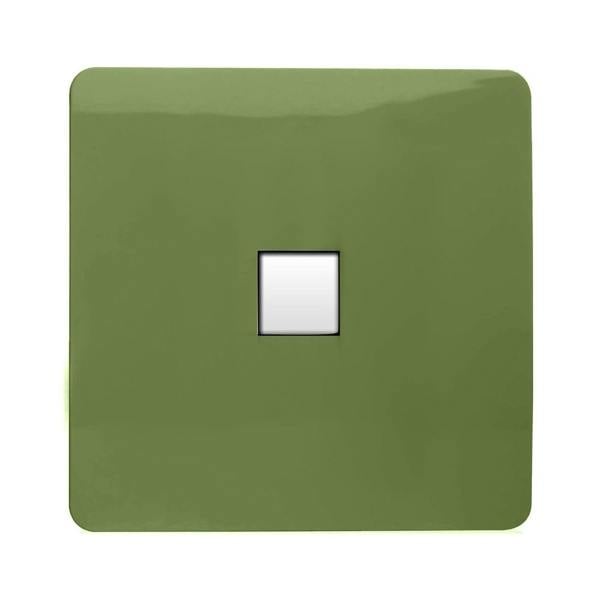 Trendi Switch 1 Gang RJ45 Cat 6 Modern Designer PC Ethernet Socket in Moss Green
