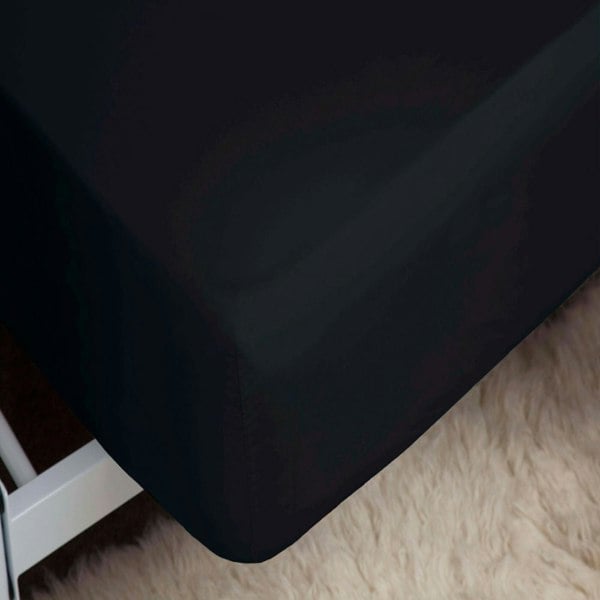 Belledorm 200Thread Count Egyptian Cotton Fitted Bed Sheet (Deep 12in Fit) - Black