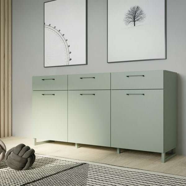 Furniture To Go Sali 3 Door 3 Drawer Chest in Sage Green