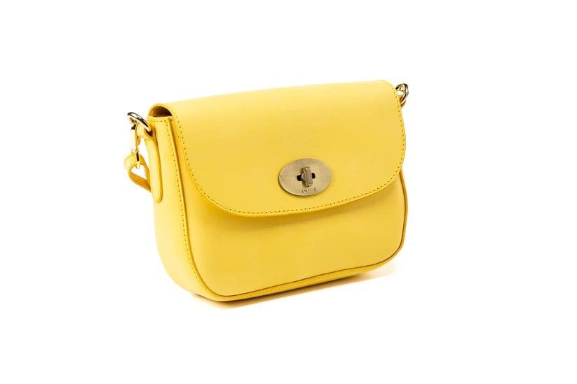 Leather Crossbody Yellow Broadway Collection