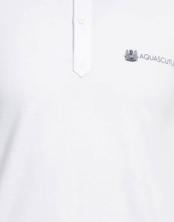 Aquascutum Aldis Crest Block Logo Polo Shirt - White