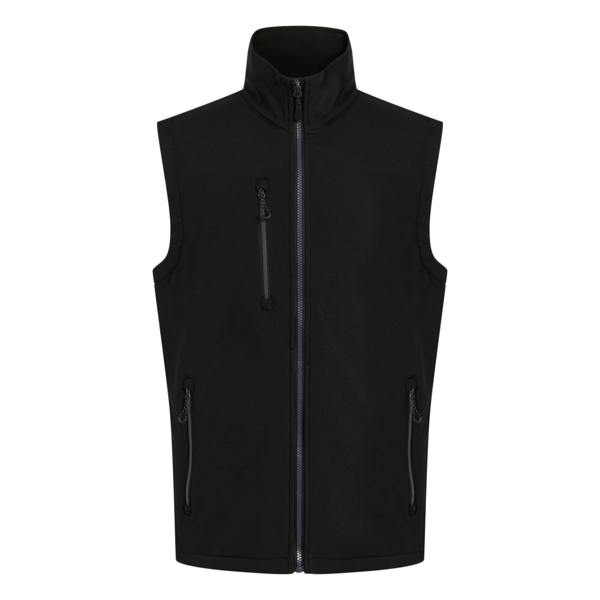 Regatta Professional Mens Softshell 2 Layer Body Warmer - Black/Seal Grey - 