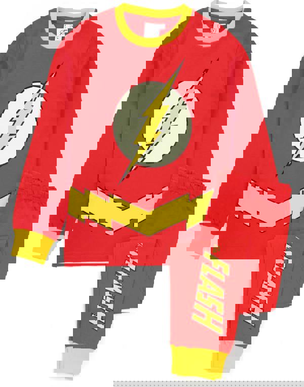 DC Comics Boys Red The Flash Long Sleeve Long Leg Pyjama Set