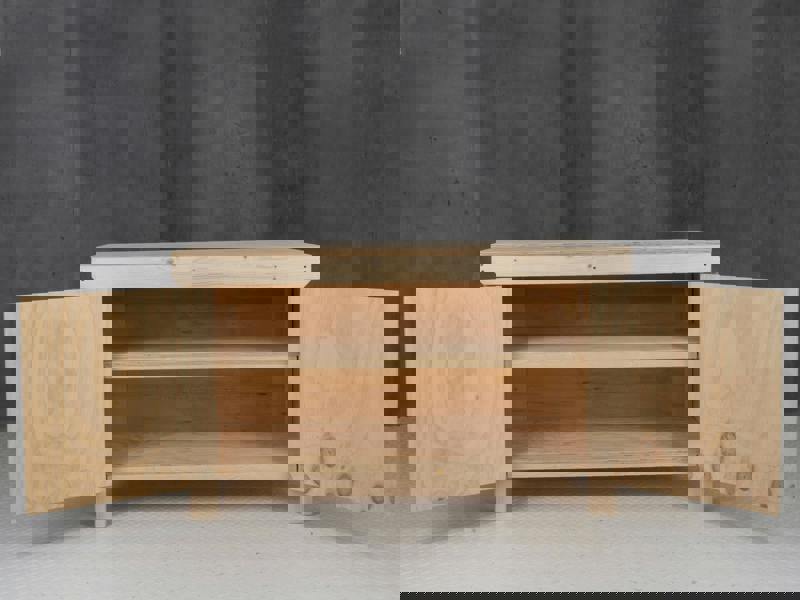 Arbor Garden Solutions Wooden Plywood Top Workbench With Lockable Cupboard (V.9) Double Shelf