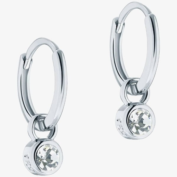 Ted Baker SINALAA Silver Tone Crystal Huggie Earrings TBJ3028-01-02