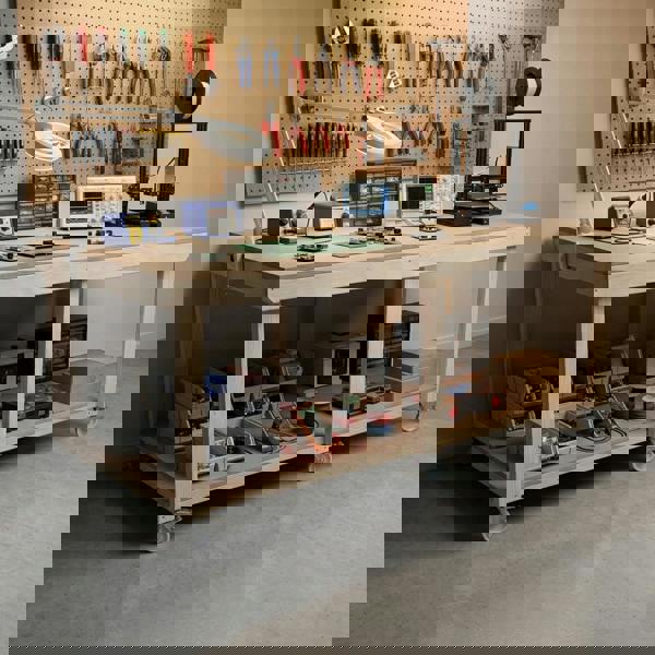 Arbor Garden Solutions Wooden Workbench MDF Top Depth-4ft With Wheels