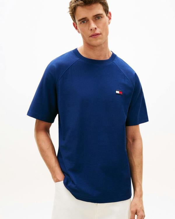 Tommy Hilfiger Tommy Flag Elevated Mens T-Shirt - Carbon Navy | CHO | Designer Mens Short Sleeve T-Shirts & Tops