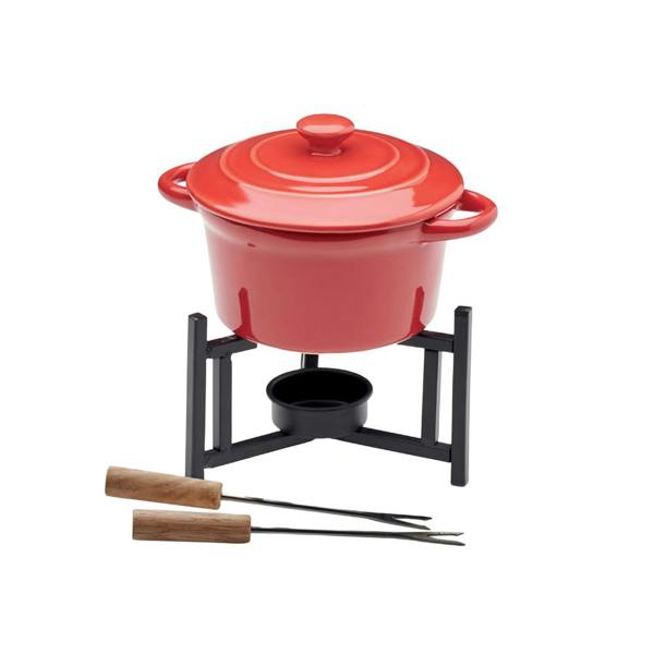 MidOcean Big Kase Ceramic 300ml Fondue Set - Red