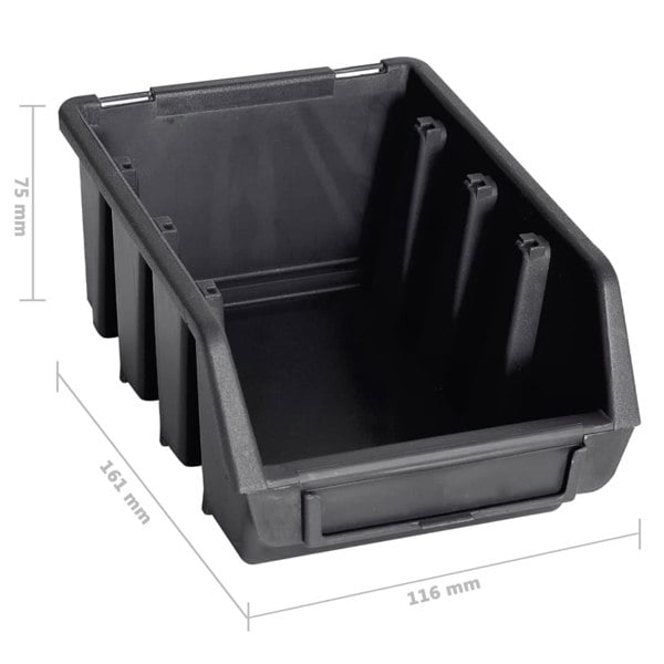 Berkfield 96 Piece Storage Bin Kit with Wall Panels Red and Black