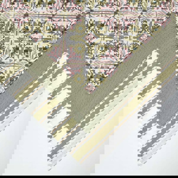 HOMESCAPES Green & Pink Retro 100% Cotton Tea Towels, Set of 3