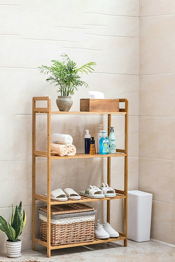 Living and Home 4 Tier Wood Audriel Bookcase