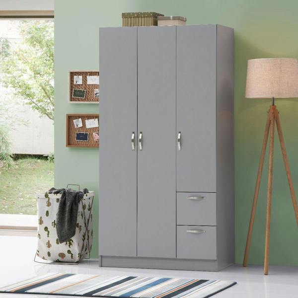Timber Art Design Modern 3 Door 2 Drawer Wardrobe with Hanging Rail – Bedroom Storage