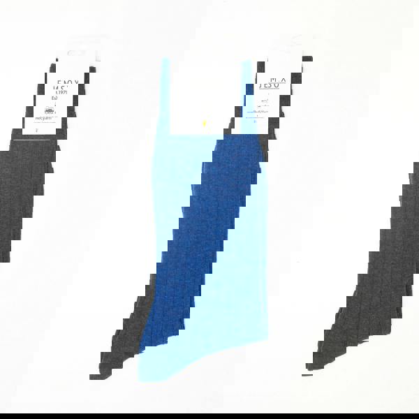 Jemsox Sweet Blue Recycled Rib Mens Socks | Eco-Friendly Comfort