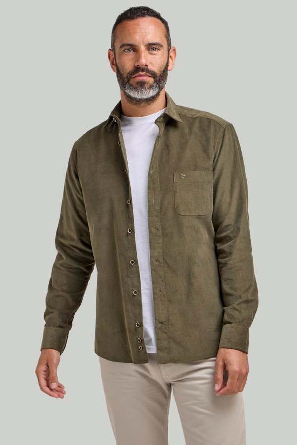 Green Corduroy Shacket