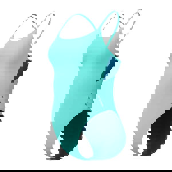 Speedo Colourblock Racerback Swimsuit in turquoise navy blue