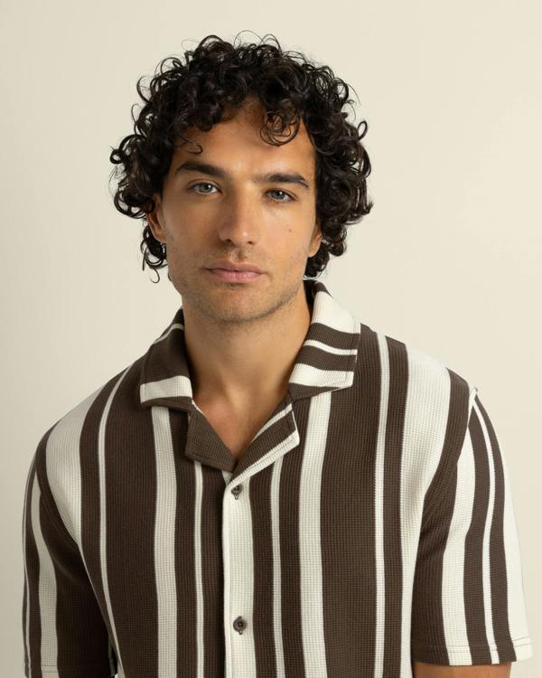 Larsson & Co Anker - Waffle Stripe Short Sleeve Shirt