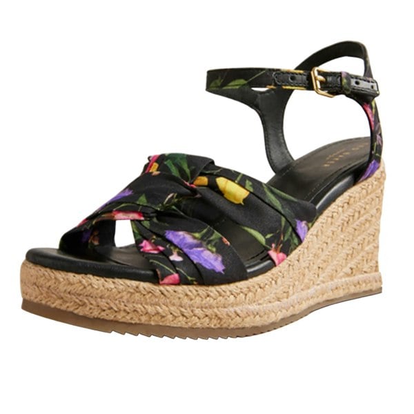 Ted Baker Womens/Ladies Cardone Floral Platform Espadrilles - Black