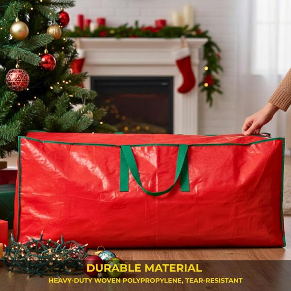 9ft Red Christmas Tree Storage Bag for Disassembled Artificial Trees image 5