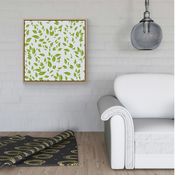 Warren Reed Green Leaves Framed Canvas