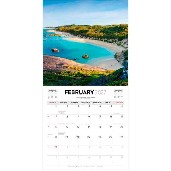 Australian Beaches Calendar 2027, Wall Calendars, Month To View, Travel, Gift