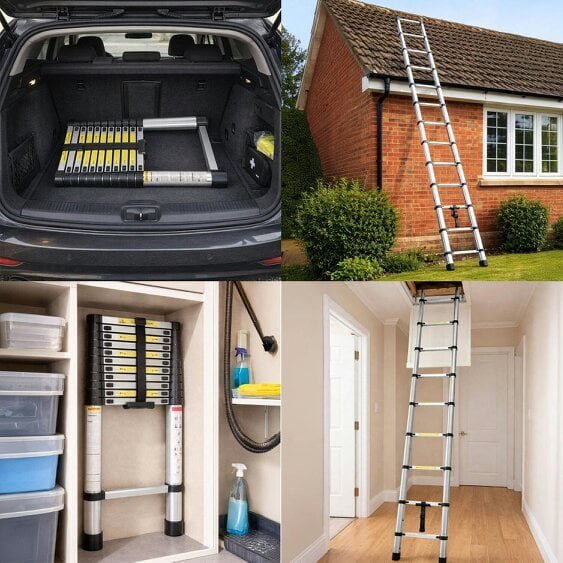 Neo 3.8M Extendable Steel Foldable Telescopic Ladder