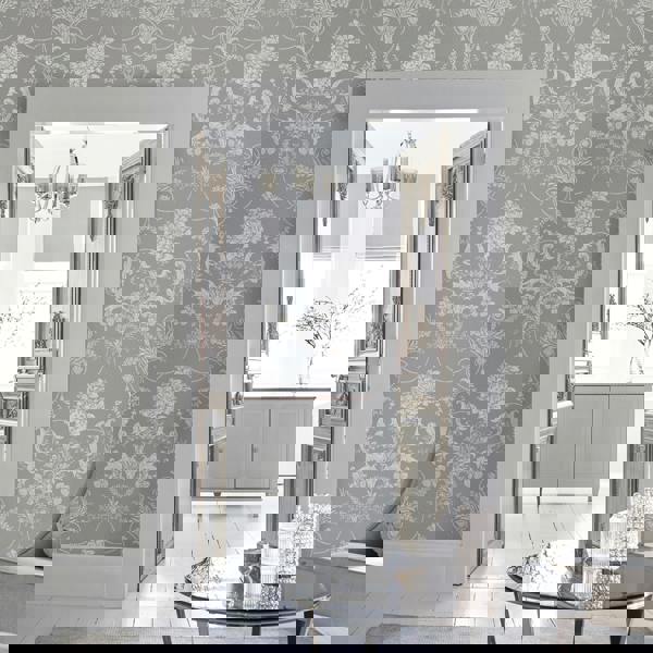 Laura Ashley Josette Wallpaper - Steel - 10m