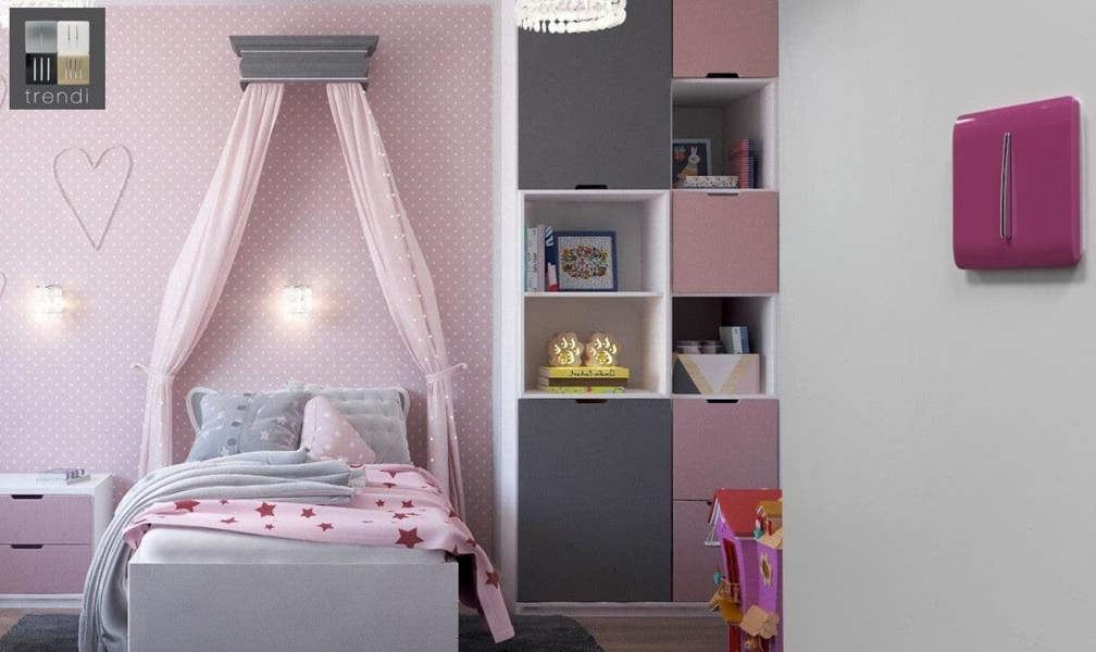 Trendi Switch 1 Gang Intermediate Rocker Light Switch in Candy Pink