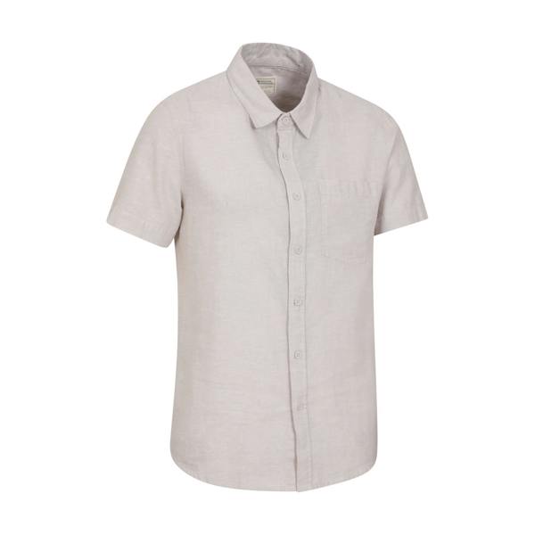 Mountain Warehouse Mens Lowe Linen Blend Shirt - Light Beige - 