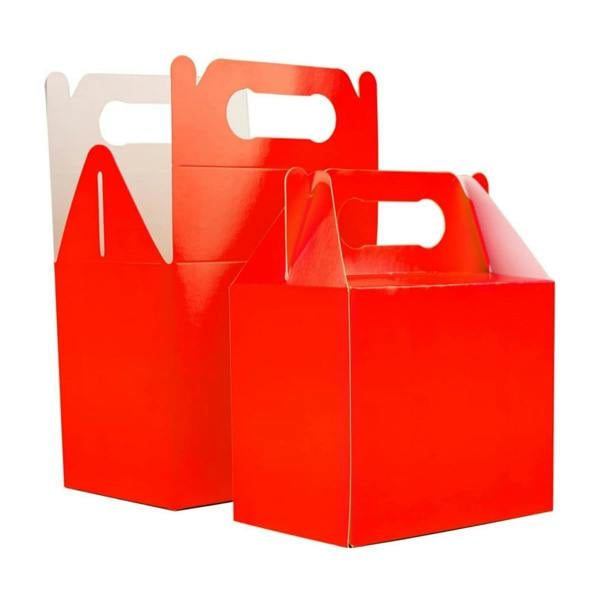 20 to 30 Pack Red Cardboard Party Food Boxes for Snacks, Cakes and Treats image 1