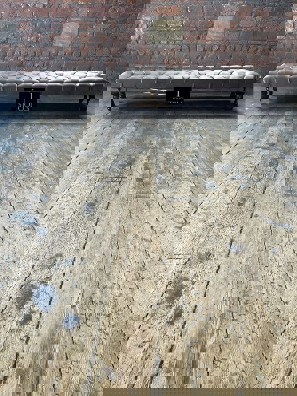 ISTOOLS Rectangular Sand Coloured Chesterfield Footstool – Luxury Velvet Ottoman UK