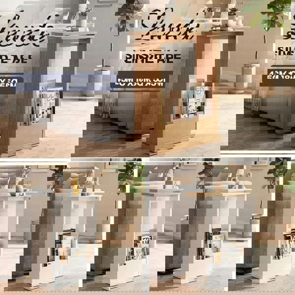 Levede Side Table Slim Storage Magazine Rack Sofa End Table Small Space Compact