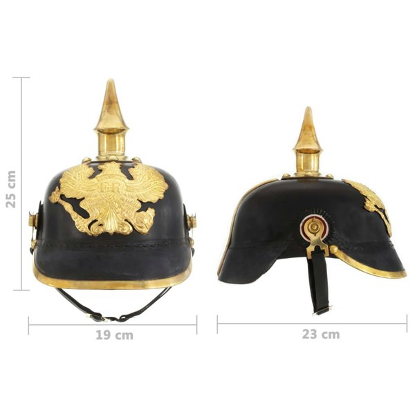 Berkfield German Prussian Helmet Antique Replica LARP Black Steel