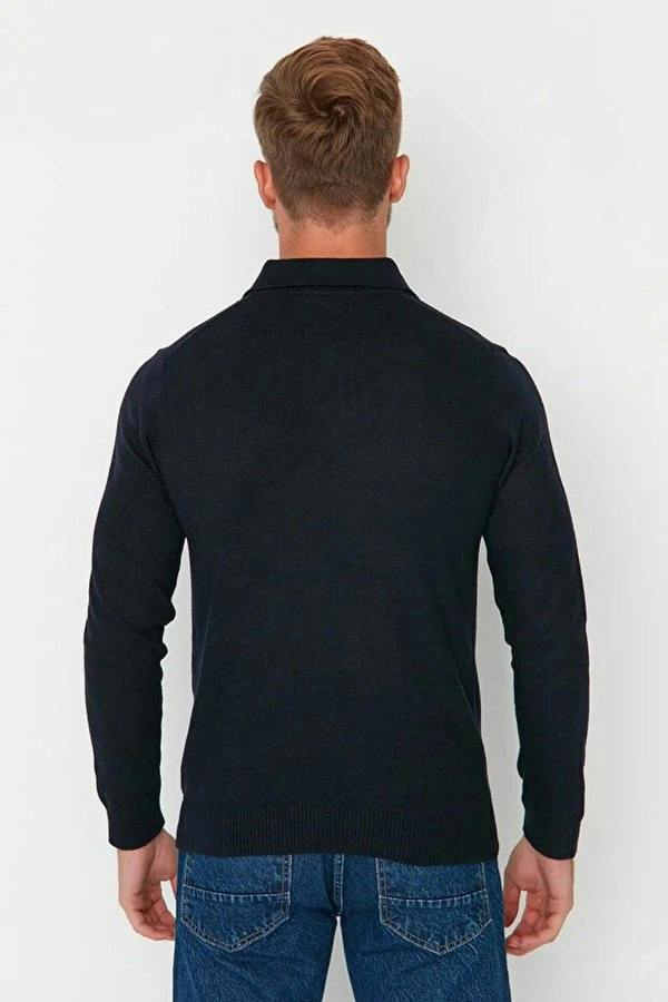 WOVCOR Polo Neck Buttoned Smart Knit Men's Sweater