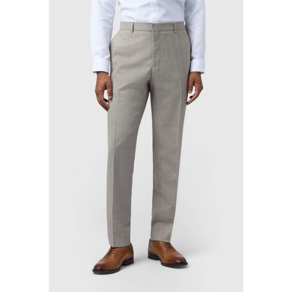 Ted Baker Slim Fit Performance Donne Taupe Check Trouser