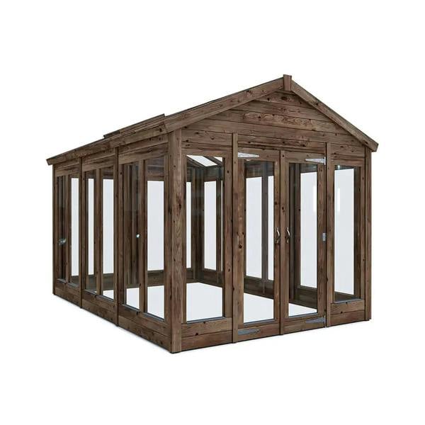 Dunster House Growzilla Wooden Greenhouse W2.4m x D3.6m / W8' x D12' with 4mm Glass and Automatic Vent Opener