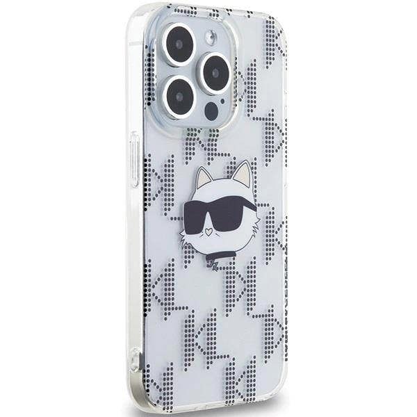Karl Lagerfeld IML Choupette Head & Monogram Case for iPhone 15 Pro 6.1" Clear - KLHCP15LHKLPCHT