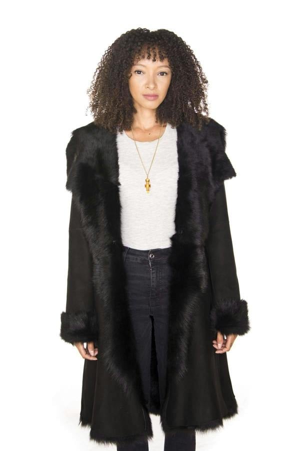 Infinity Leather Womens Toscana Sheepskin Suede Trench Coat-Rochester