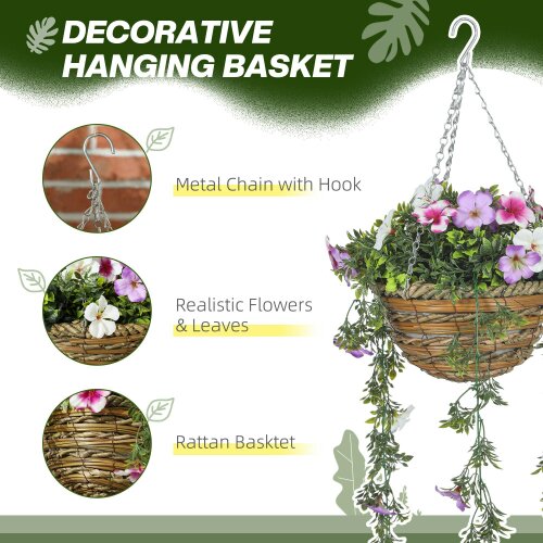 Wyld Haus Lileke Redo Set Of 2 Artificial Azalea Hanging Planters In Pink And White