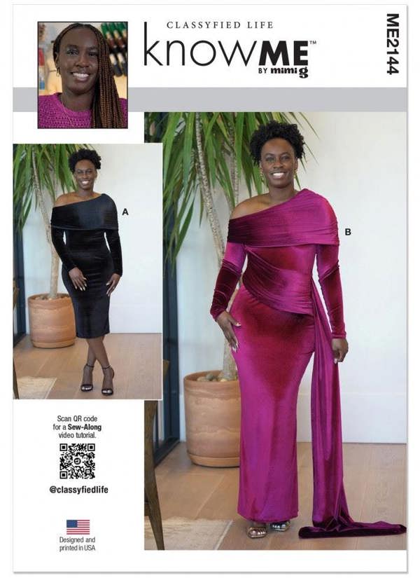 Know Me Sewing Pattern 2144, Dresses for Women, D6 (10-12-14-16-18-20) - Intermediate