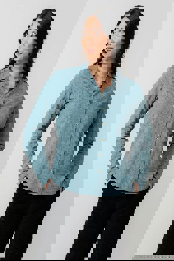 Patsy Textured Jacquard Shirt Sea Mist | Lily and Me Clothing