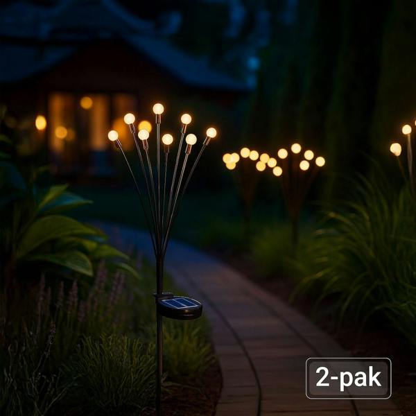Milagro Solar Lamp Multi 8 3000K Ip44 2 Pcs Black
