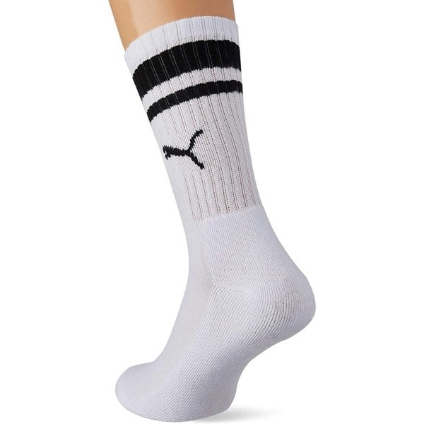 Puma Unisex Adult Heritage Stripe Crew Socks (Pack of 2) - White/Black